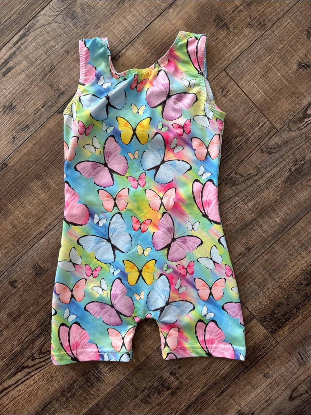 Girls Butterfly Print Gymnastics Biketard